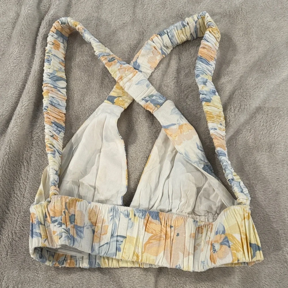 Abercrombie & Fitch Floral Halter Top - Blue, Yellow, Cream - Picture 3 of 3